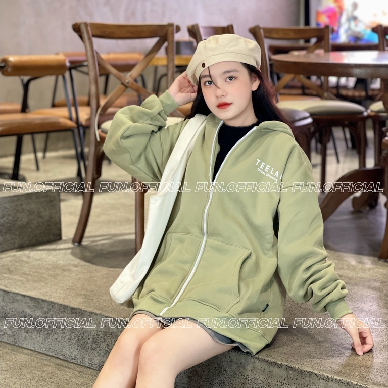 Áo Hoodie Zip Local Brand TEELAB Unisex Basic Kéo Khóa đủ tag
