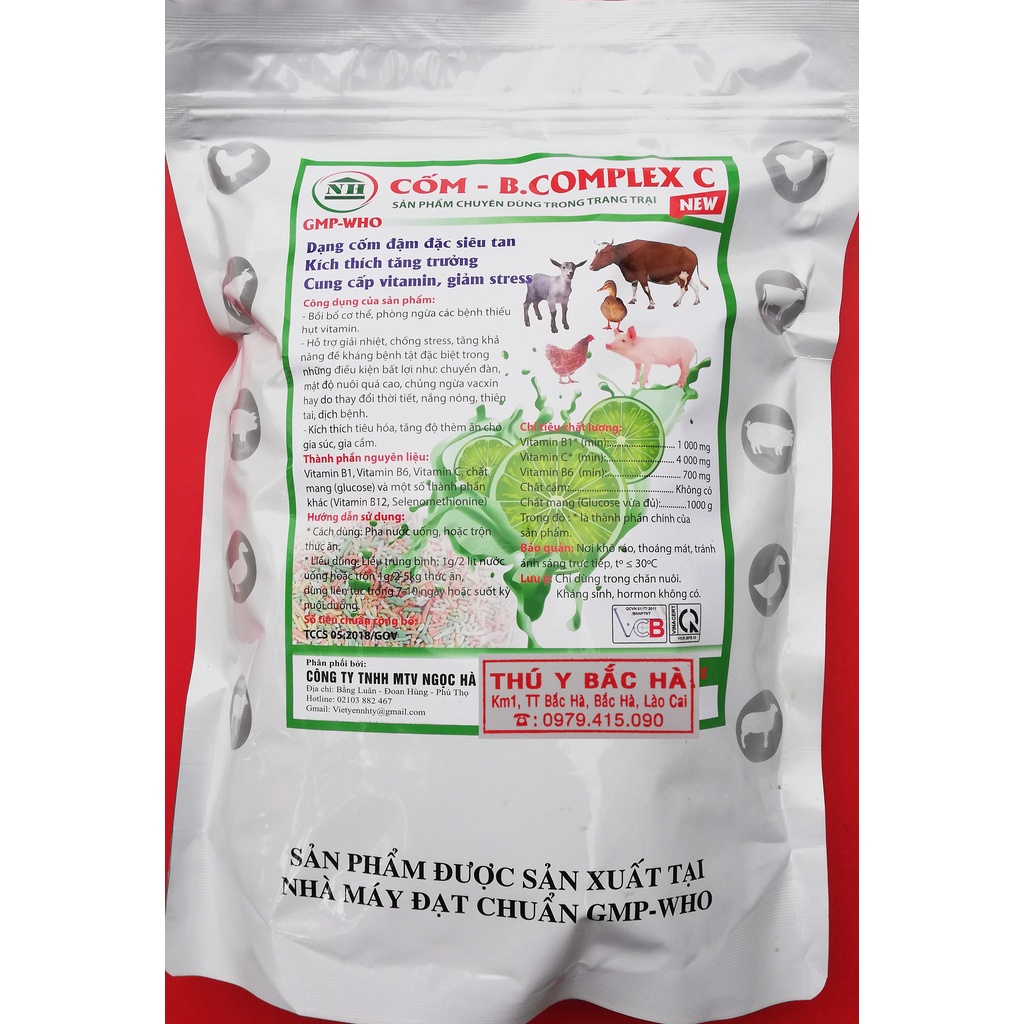 1 kg Cốm Bcomplex - C  Bồi bổ cơ thể, kích thích tăng trưởng dùng tốt cho gia súc, gia cầm gà, gà đá, chim cảnh