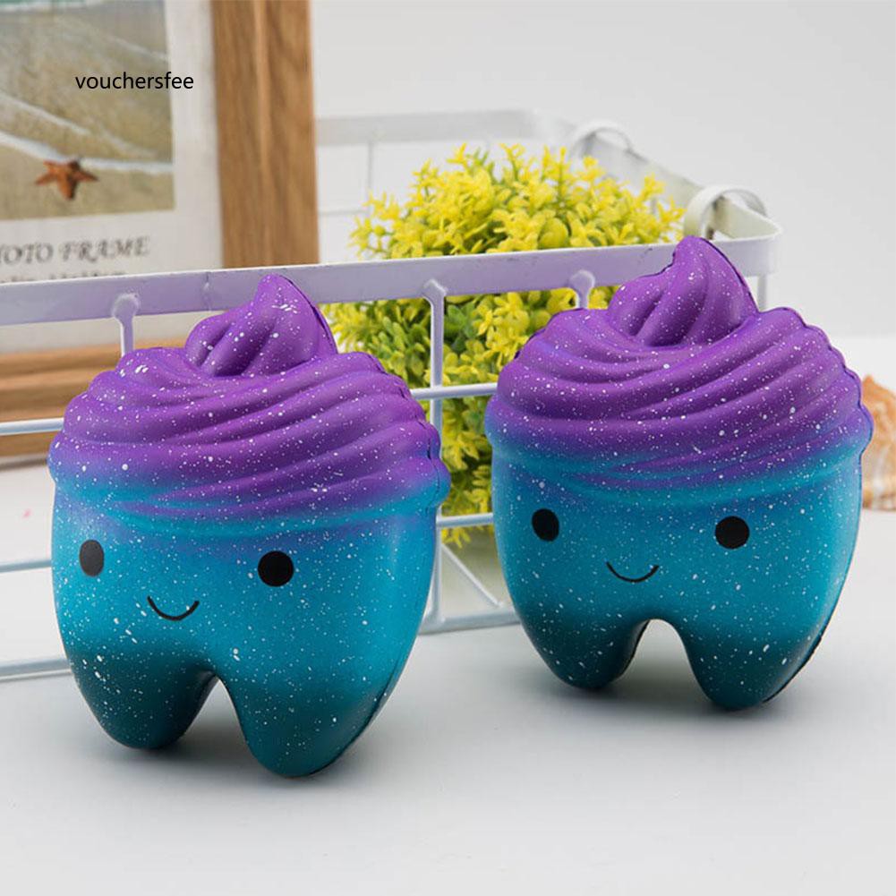 Cute Colorful Tooth Squishy Slow Rising Squeeze Stress Reliever Toy Kid Gift