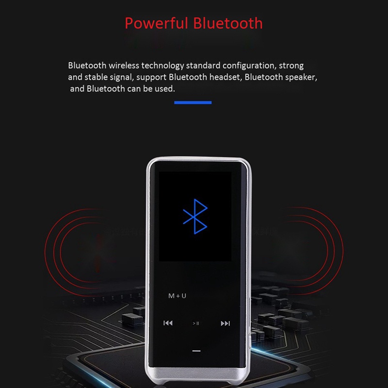 Máy Nghe Nhạc Mp3 1.8 Inch Bluetooth 4.2 Mp4 Tích Hợp Đài Fm / Video Màn Hình Màu Đen