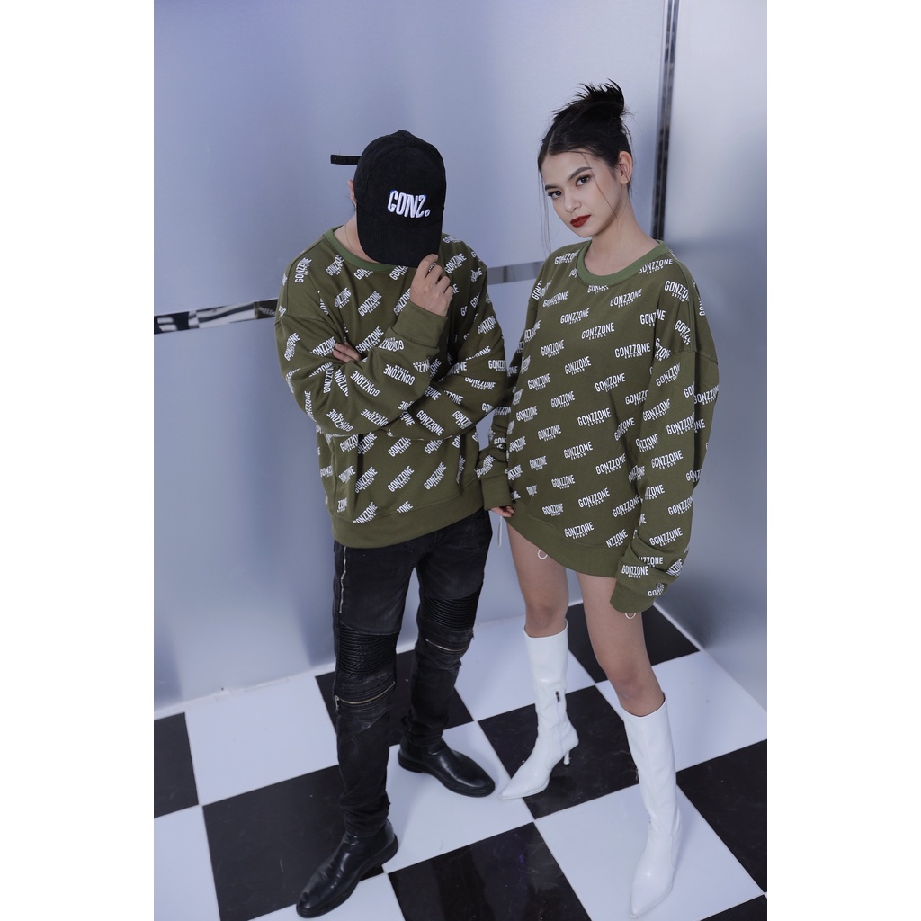 Áo Sweater Form Rộng Mùa Đông Sweater Gozzone  - Màu Rêu | BigBuy360 - bigbuy360.vn