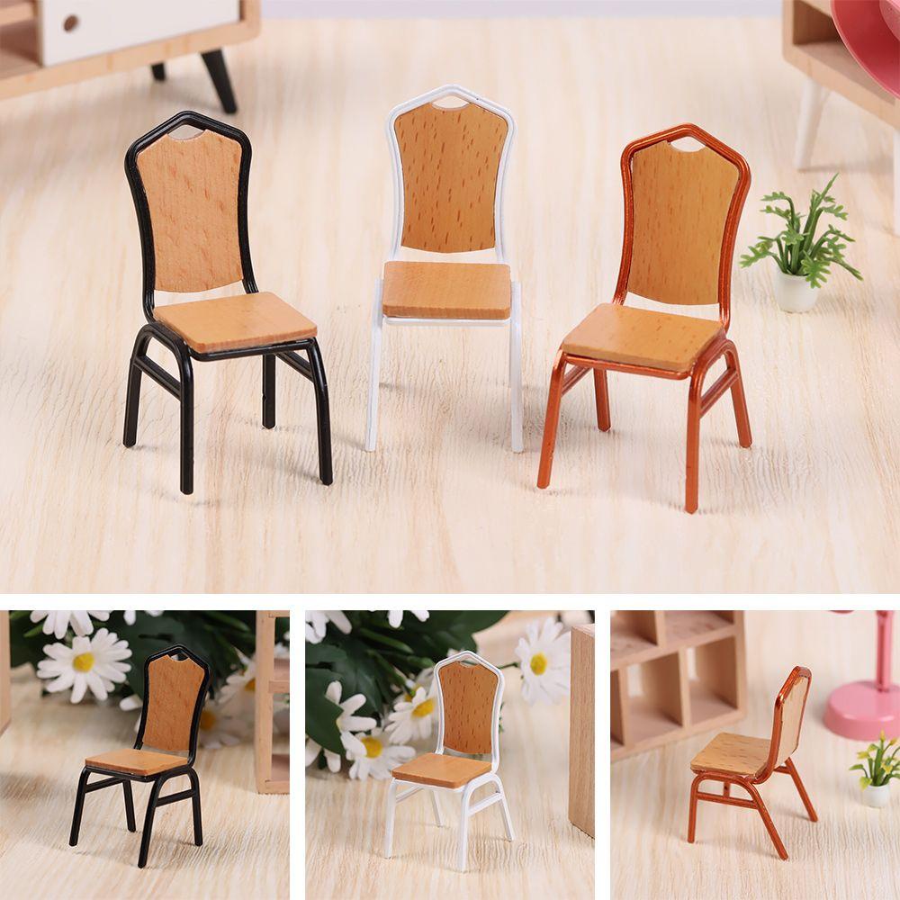 Mô Hình Ghế Gỗ Mini Tỉ Lệ 1 / 12 Dùng Trang Trí Nhà Búp Bê