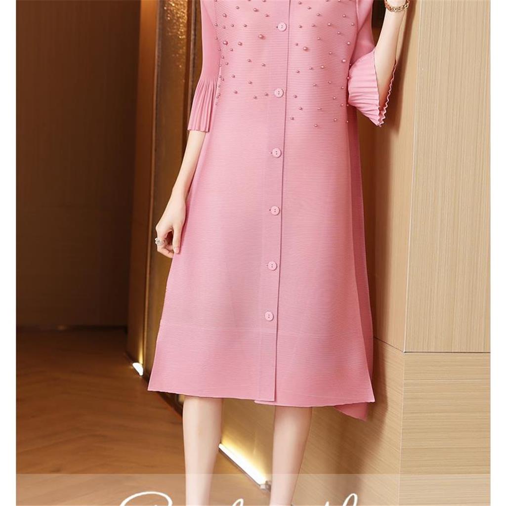 Áo Khoác Dáng Dài Cổ Tròn Đính Hạt Thời Trang Xuân Thu 2022 Cho Nữ