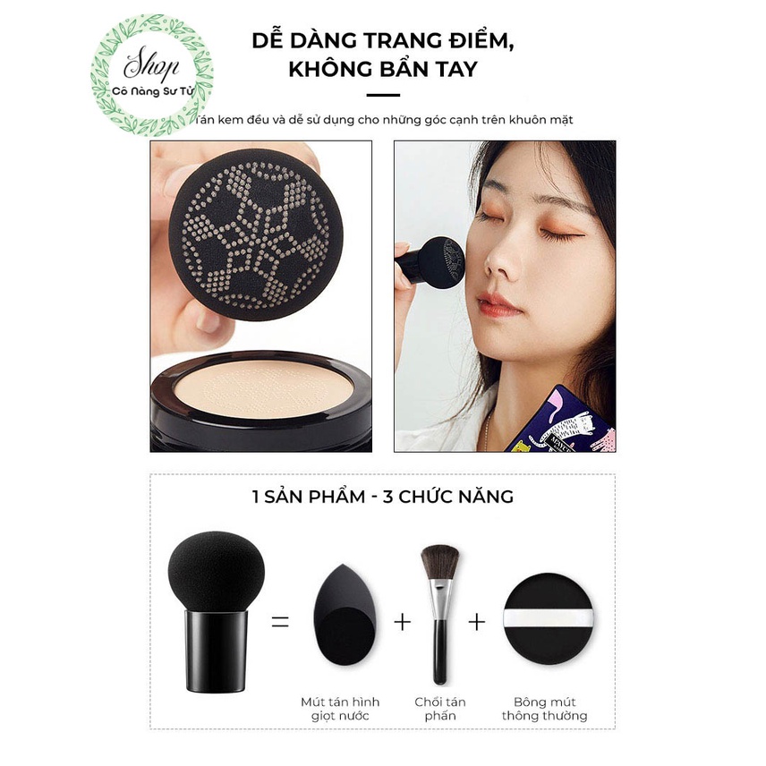 Bông Mút tán kem nền, kem chống nắng MAYCREATE có tay cầm hình nấm - Cô nàng sư tử | BigBuy360 - bigbuy360.vn