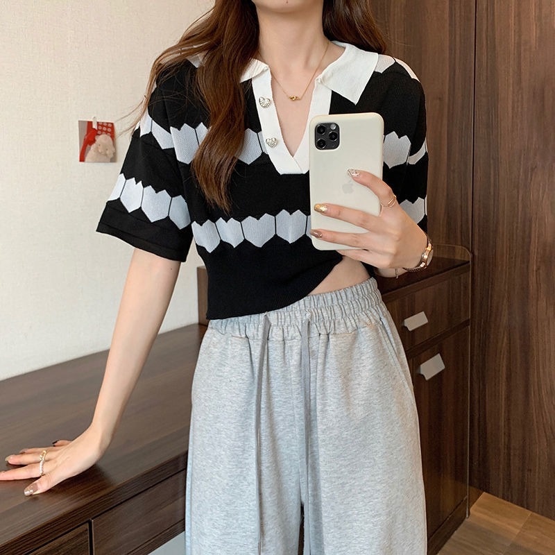 Áo Sơ Mi Ngắn Tay Cổ Polo Dáng Rộng Thiết Kế Thời Trang Mùa Hè Mới Cho Nữ