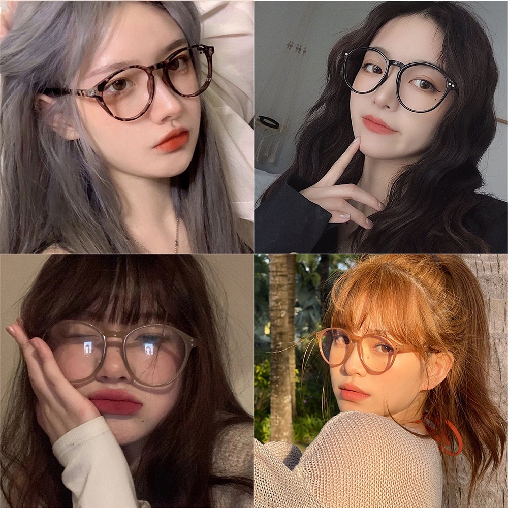 Mắt Kính Gọng Tròn Chống Ánh Sáng Xanh Phong Cách Retro Thời Trang Cho Nữ