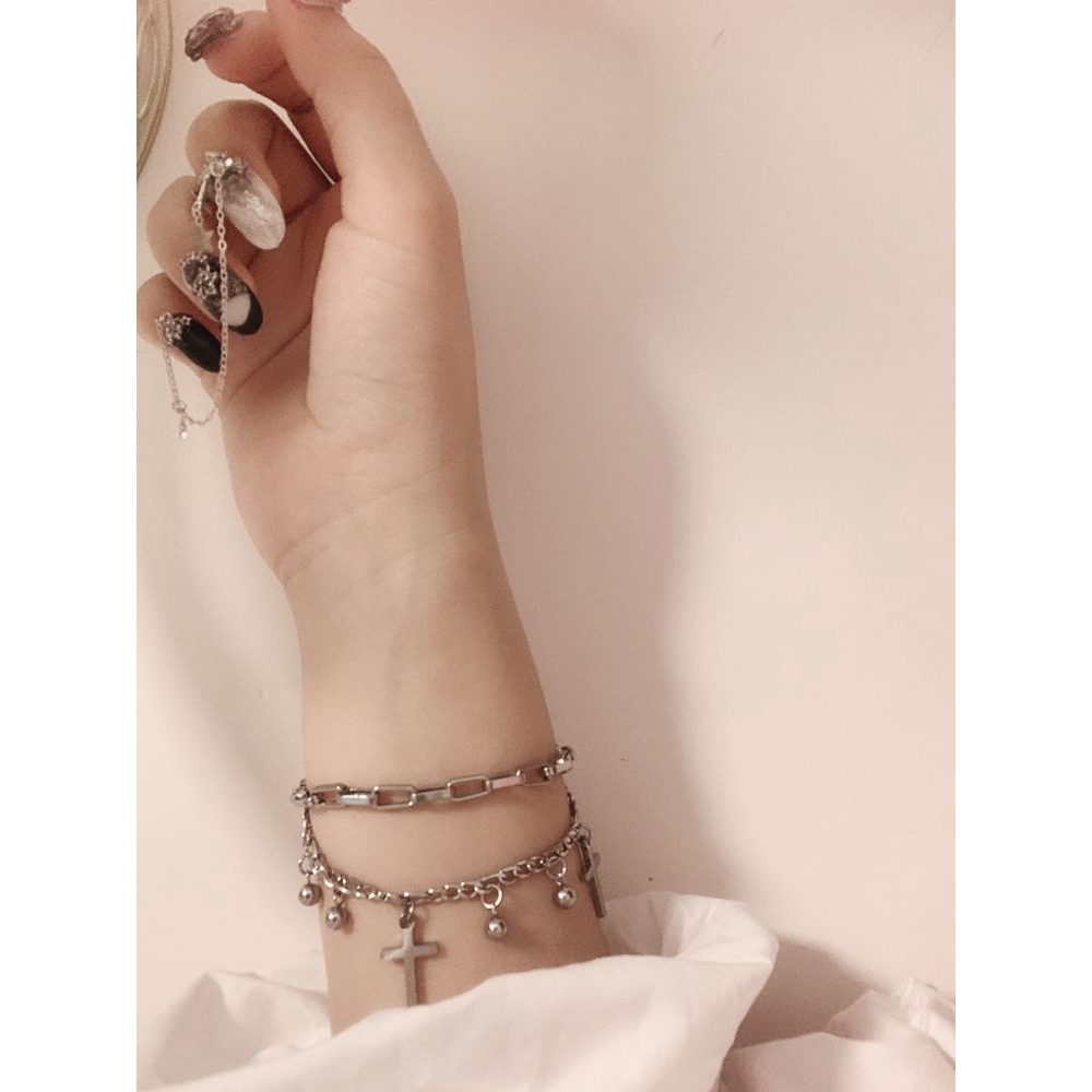 Vòng Tay Mặt Hai Cây Thánh Giá Phong Cách Thời Trang Cổ Điển