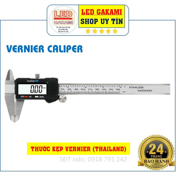 Thước Kẹp Caliper Vernier Thái Lan cao cấp chính xác, Phạm vi đo 150mm, Chính hãng Vernier Thái Lan
