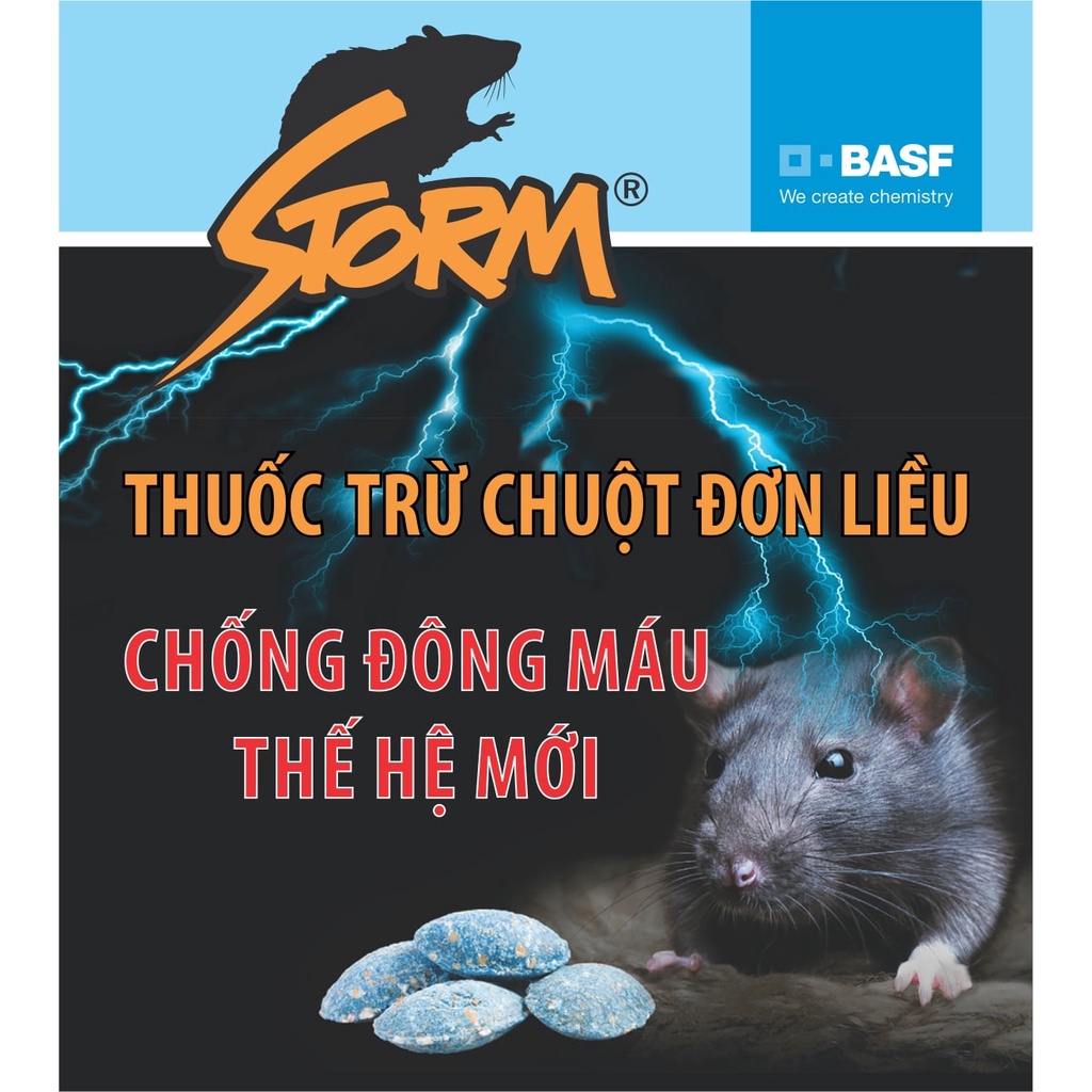 Thuốc diệt chuột STORM là thuốc diệt chuột dạng viên nén, chuột chết từ 1-2 ngày sau khi ăn bã 40 viên