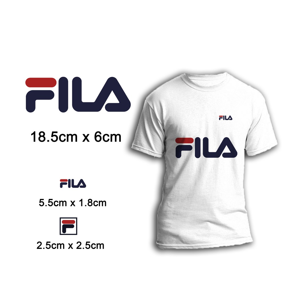 Miếng ủi truyền nhiệt offset dán quần áo hình LOGO FILA Xanh đậm