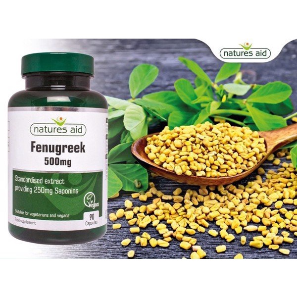 Viên Uống Lợi Sữa cỏ cà ri Fenugreek Natures Aid 500mg 90 viên của Anh -Date Mới