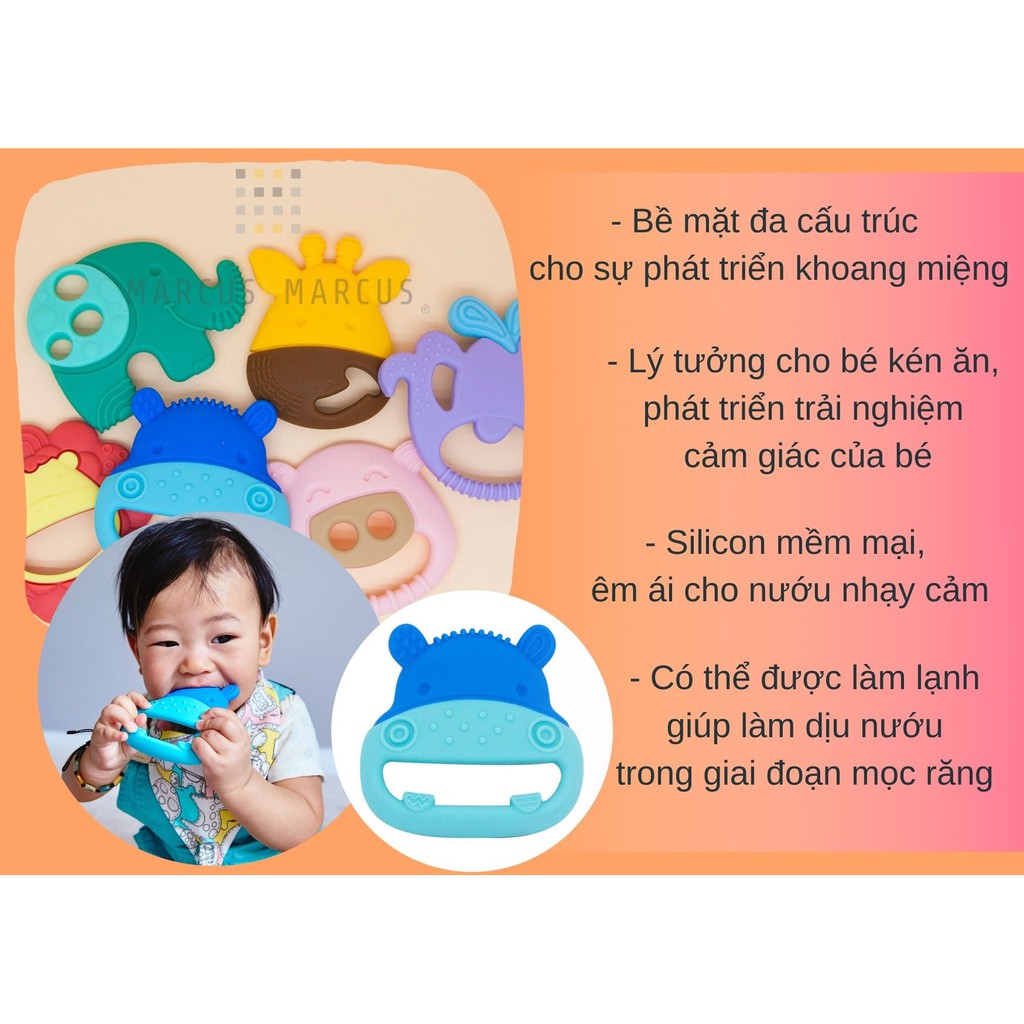 Đồ gặm nướu silicon cho bé Sensory Marcus &amp; Marcus, từ 6 tháng - Lucas