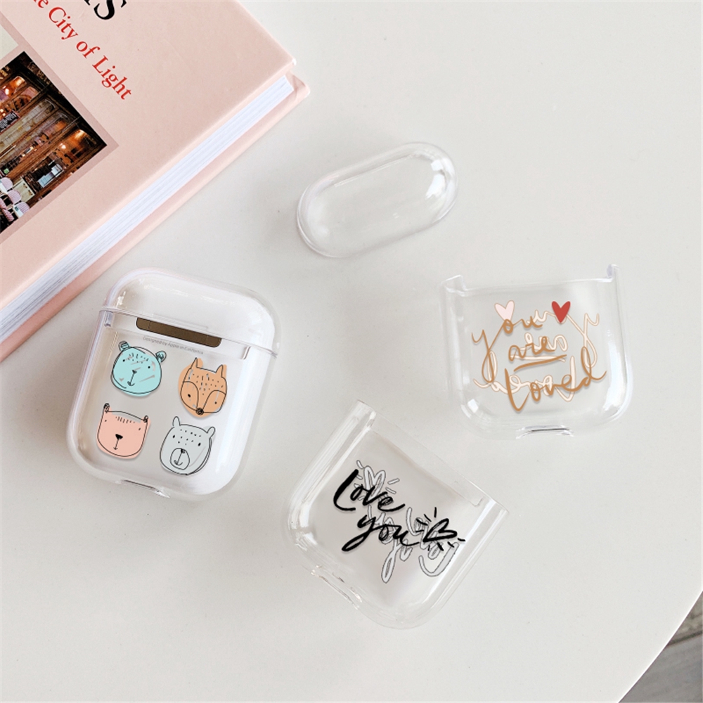 Vỏ bọc silicone bảo vệ hộp tai nghe in hình ảnh xinh xắn dễ thương cho Apple AirPods 1 2