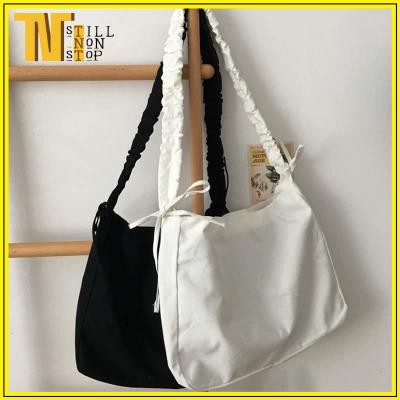 TÚI TOTE ĐEO CHÉO DÂY RÚT CÓ KHÓA &amp; TÚI CON - VẢI CANVAS PHONG CÁCH ULZZANG