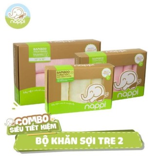 [Teppi1122] 1 Hộp khăn sữa 30x30cm + 1 Hộp khăn mặt 25x25cm + 1 Hôp khăn đa năng 77x77cm T1102 M1122 Teppi Teppi T1122