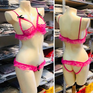 Bộ đồ lót lọt khe 2 mảnh ren sexy