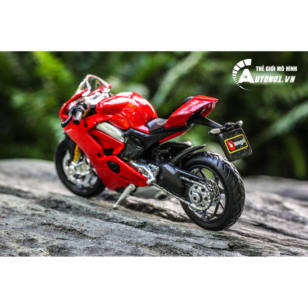 MÔ HÌNH XE DUCATI PANIGALE V4 RED 1:18 BBURAGO 6889