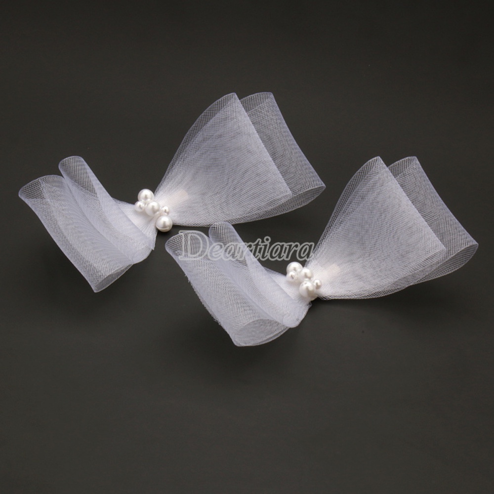 Kẹp Tóc Hình Nơ Vải Gạc Xinh Xắn Thời Trang Cho Cô Dâu