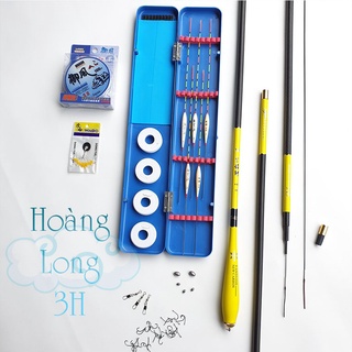 Bộ Cần câu tay, cần câu đơn, cần câu đài Hoàng Long 3H đủ size + hộp phao và phụ kiên
