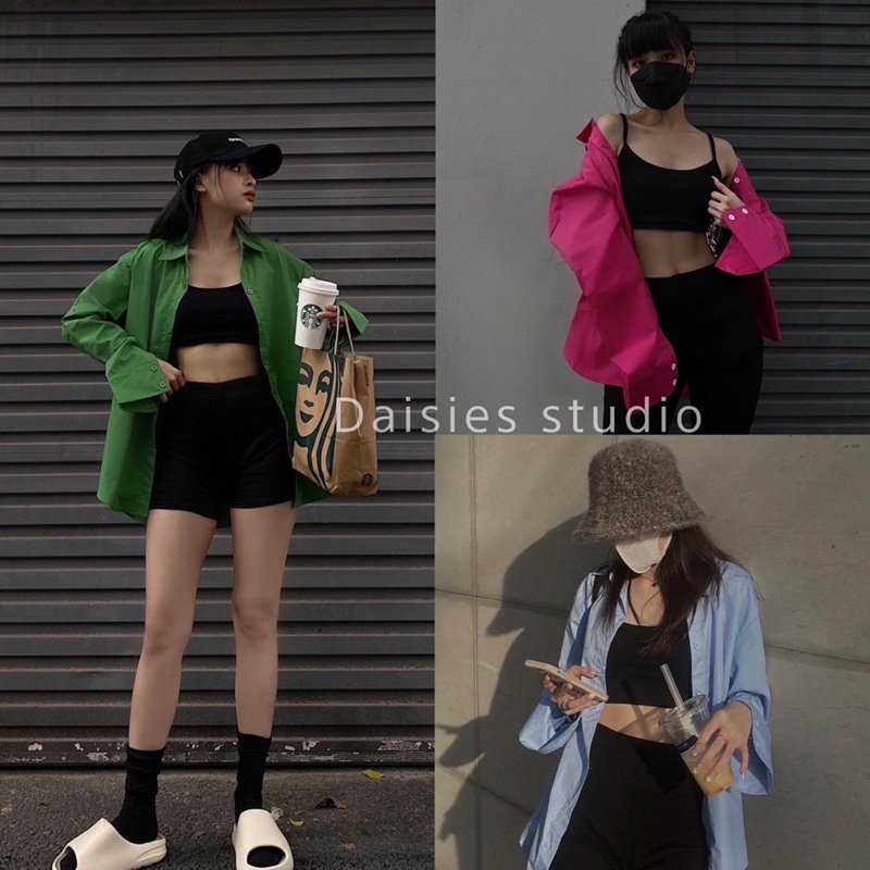 Sơ Mi Tay Dài Dáng Oversize Kate (Hình Thật) Áo Sơ Mi Khoác Form Rộng Hàn Quốc