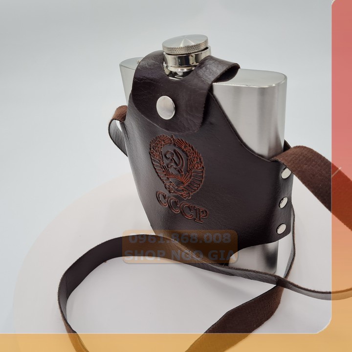 Bình đựng rượu và nước inox loại CCCP 0.5 lít bao gồm cả túi đựng bình (18 oz)