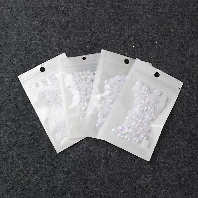 Set 100 Hạt Ngọc Trai Giả 3-8MM Màu Trắng / Hồng Trang Trí Móng Nghệ Thuật