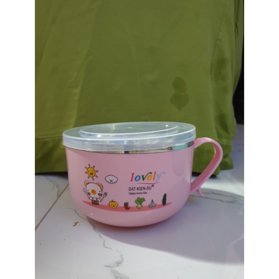 Tô ăn mì giữ nhiệt hình hoạt tiết xinh xắn nhiều màu