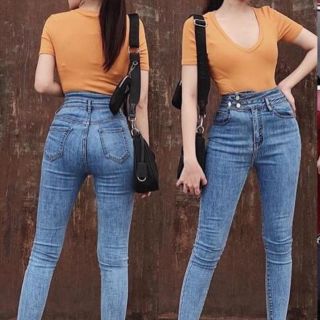 32-36 Quần jean ống suông Lưng Cao