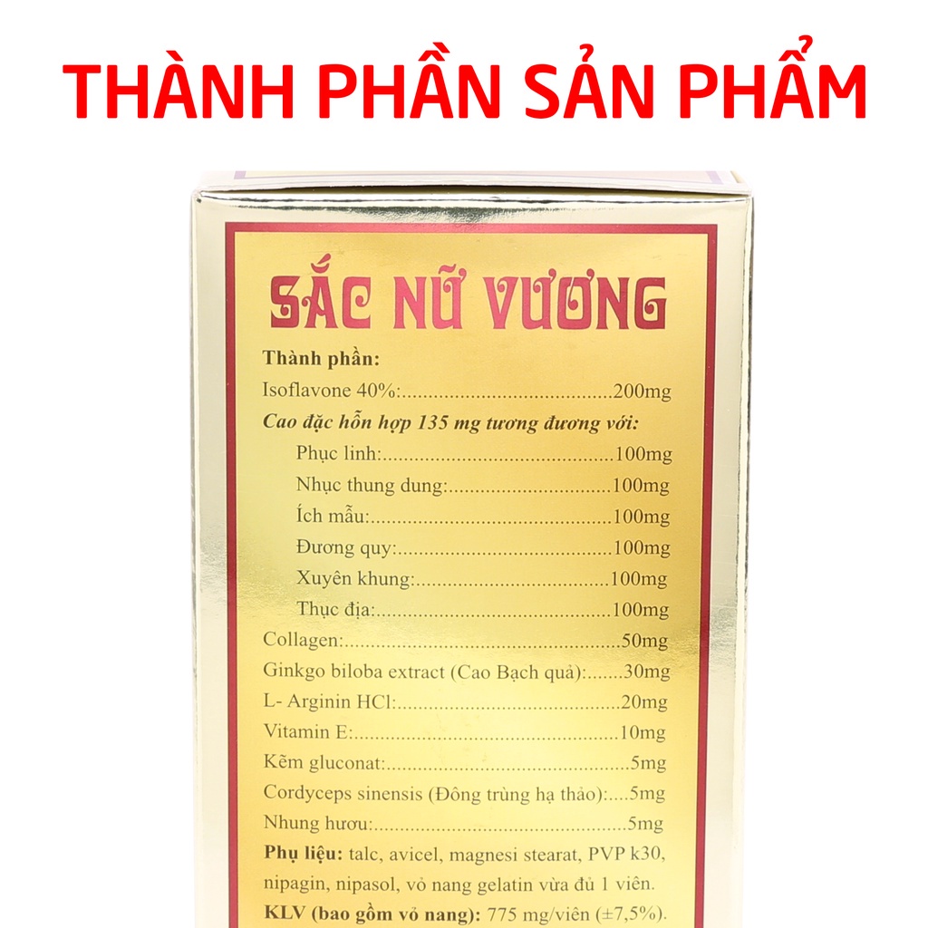 Viên uống đẹp da Sắc Nữ Vương HDPHARMA bổ sung collagen, isoflavon tăng nội tiết tố nữ - 60 viên