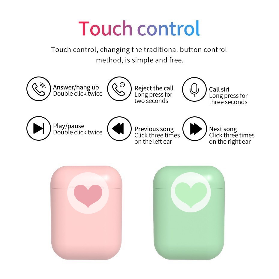 Tai Nghe Không Dây i12 Inpods 12 TWS YX-06 TWS Bluetooth 5.0 HIFI Cảm Ứng Điều Khiển