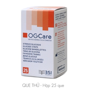 Que Thử Đường Huyết OgCare Hộp 25, 50 Que Thử