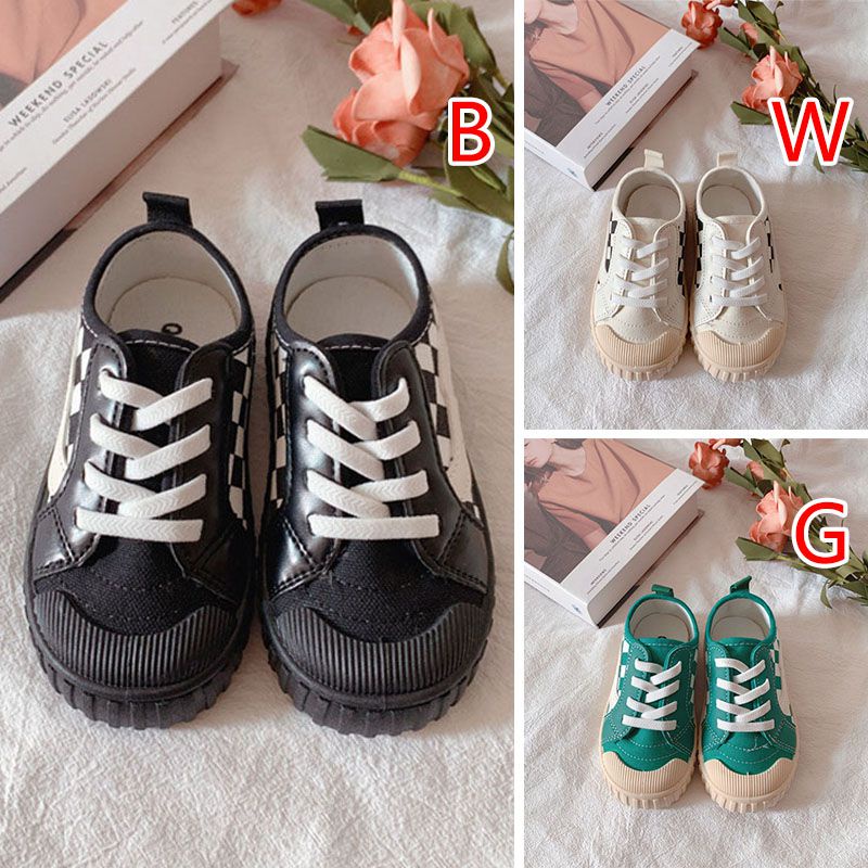 Giày Thể Thao Vải Bạt Đế Mềm Thời Trang Cho Bé