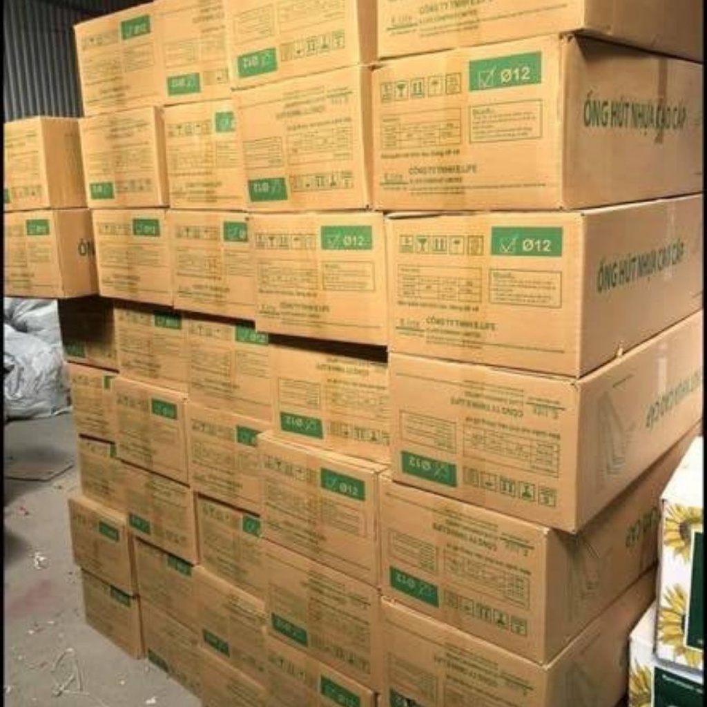 (1 Thùng) ống hút nhựa cao cấp ép nilong từng cái an toàn,Ống hút trà sữa bọc màng phi 6-8-12 màu Trắng/Đen