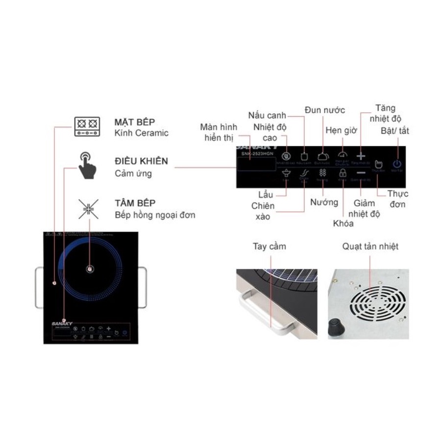 Bếp hồng ngoại Sanaky SNK-2523HGN