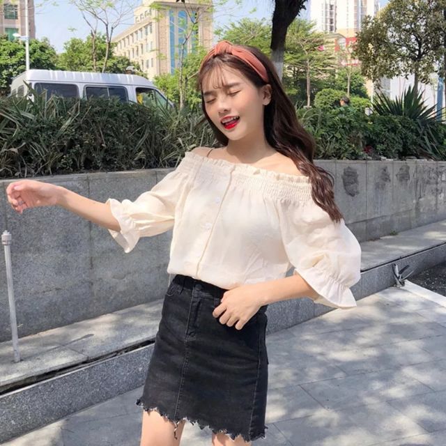 Áo trễ vai, áo kiểu, áo sơmi kiểu, áo kẻ sọc