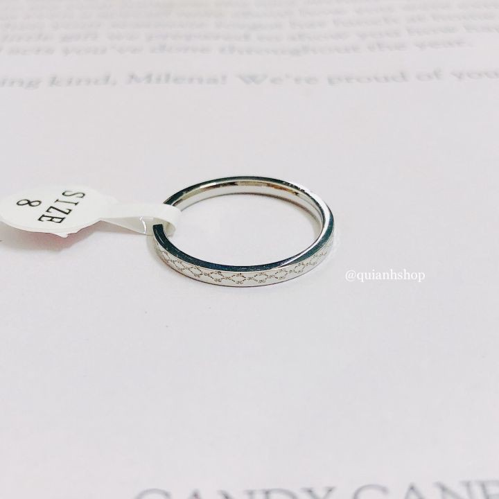 Nhẫn Titan - Nhẫn Titan Họa Tiết Vòng Xoắn Màu Bạc