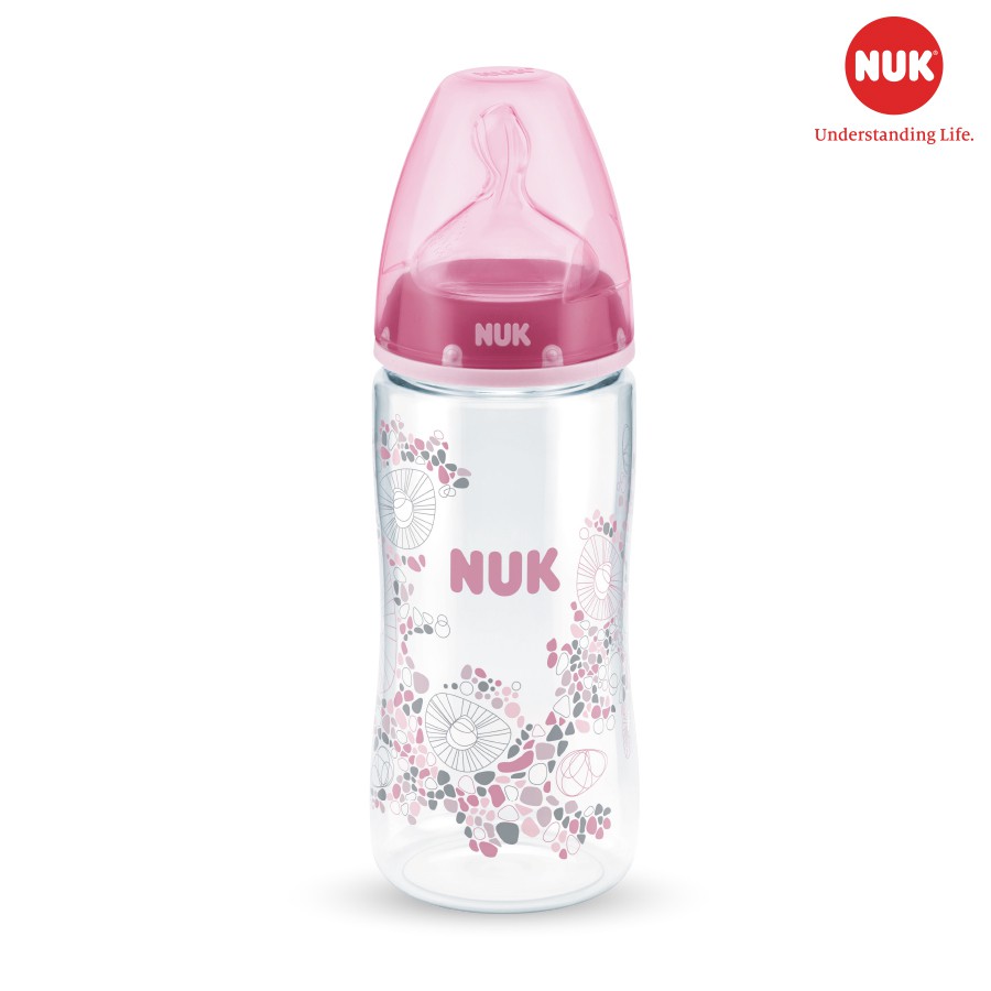 [CHÍNH HÃNG] Bình sữa NUK PA 300ml Silicone S1 S2 - M (size núm ti trung bình)