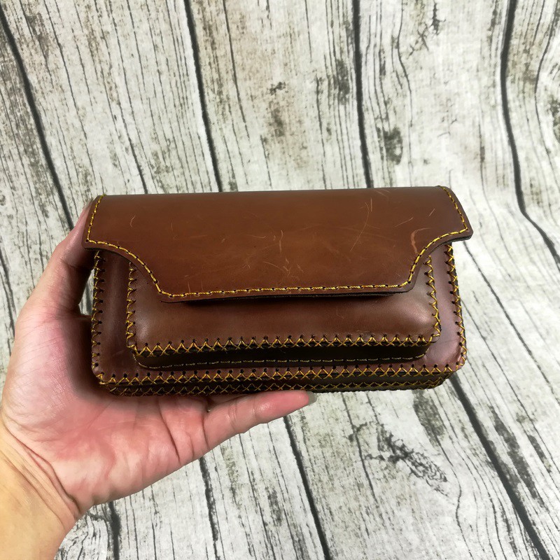 [Real Leather] Túi đeo thắt lưng da bò handmade - Zachi ZC100B26