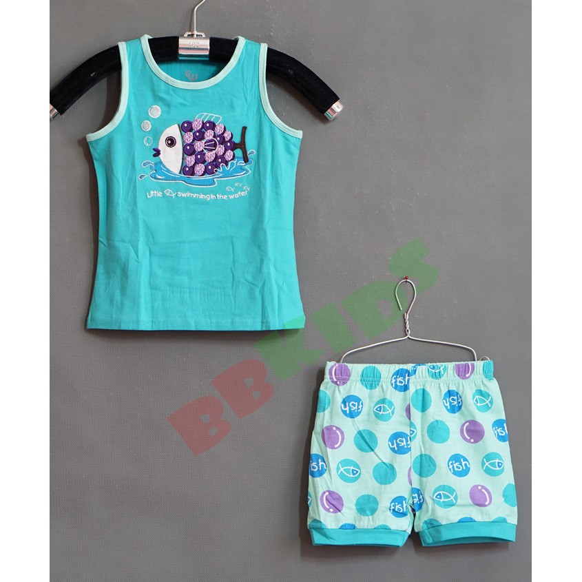 Bộ thun bé trai mùa hè thêu Cá chép rồng