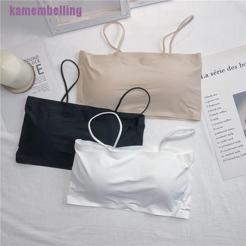 [ling] Áo Lót Ống Không Đường May Bằng Lụa Băng Có Mút Đệm Tháo Rời Được Dành Cho