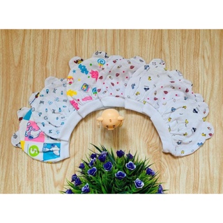 Mũ cotton nền trắng bình sữa cho bé sơ sinh, mềm mát - Sỉ