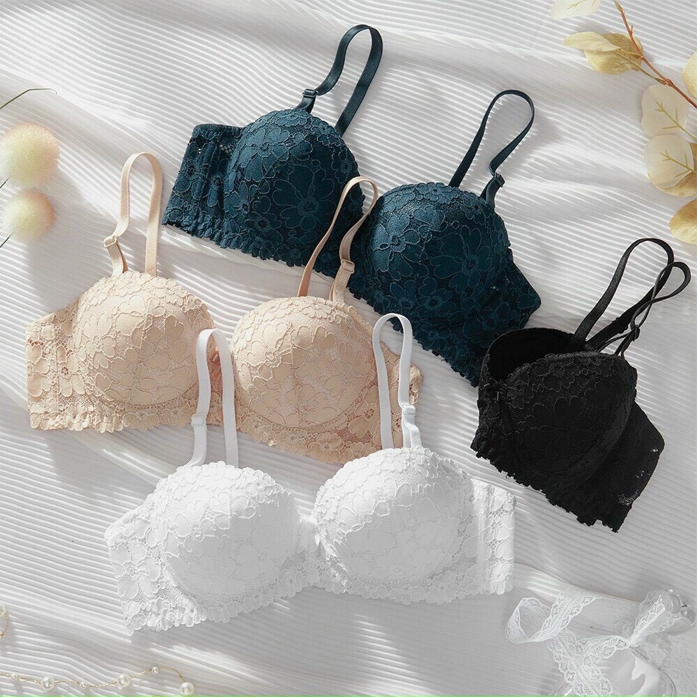 Áo Lót Nữ Ren Hoa Cài Sau, Áo Ngực Đệm Mỏng Có Gọng Nâng Ngực Thoải Mái Chichi Bra 7001