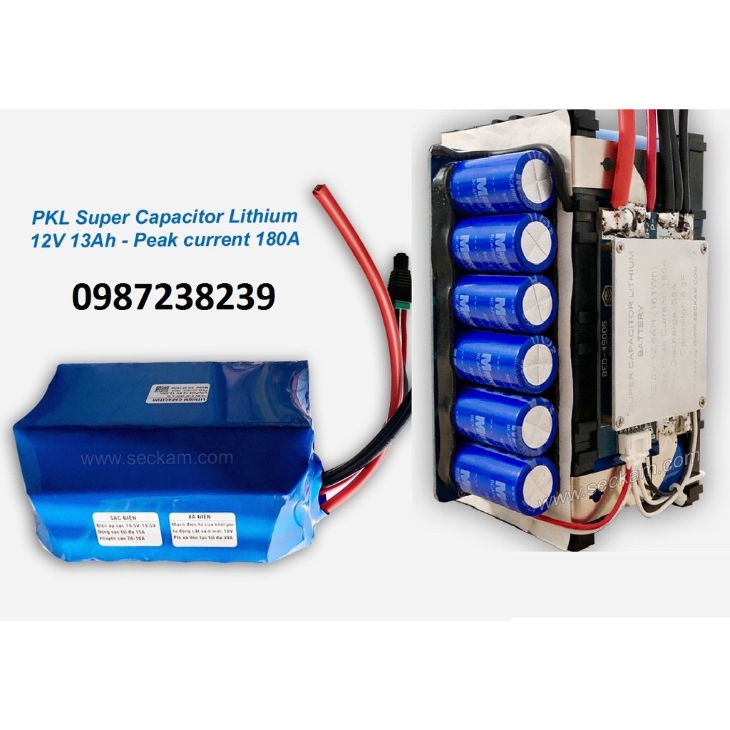 Acquy siêu tụ xe phân khối lớn 13AH xả 180A