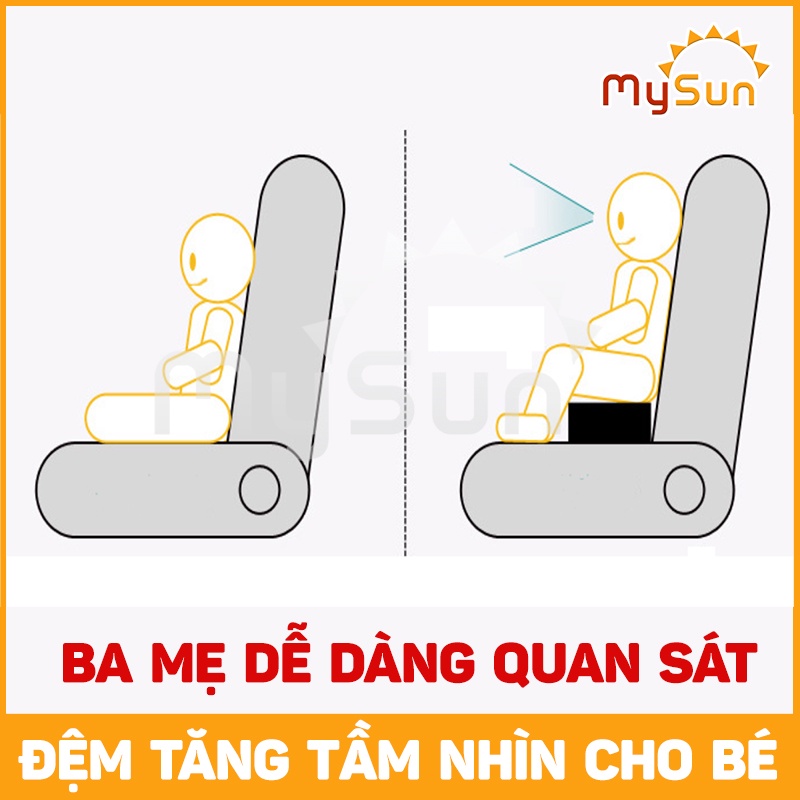 Ghế ngồi ô tô cho em bé 1 2 3 4 5 6 7 8 tuổi ngồi xe oto an toàn MySun