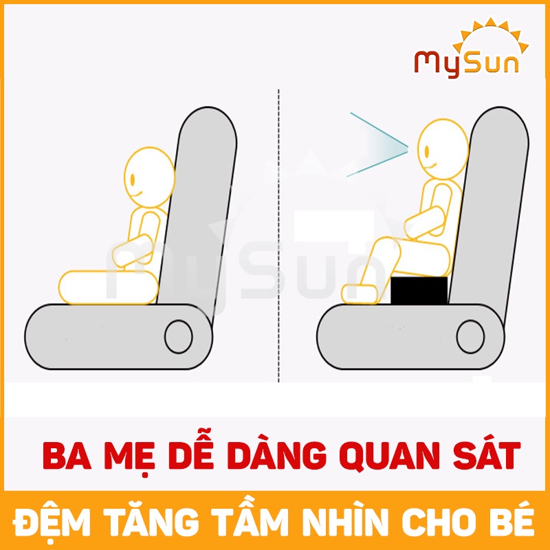 Ghế ngồi Ô TÔ trẻ em cho bé 1,2,3,4,5 tuổi | Đai an toàn ghế ngồi xe hơi oto cho em bé có Gối đỡ cổ, Ôm hông - MYSUN