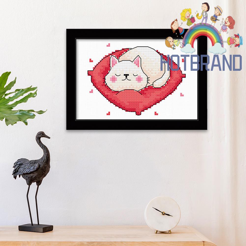 Tranh Thêu Chữ Thập 11ct Tự Làm 25x20cm Hình Động Vật Dễ Thương