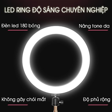 [hàng loại 1] Đèn led livestream 26cm hỗ trợ bắt sáng cho spa, nối mi, livetream fb,quay tiktok, giá không bao gồm chân