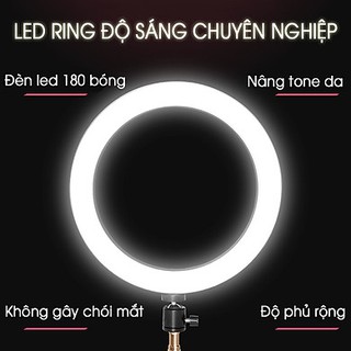 Đèn led livestream 26cm hỗ trợ bắt sáng cho spa, nối mi, livetream fb,quay tiktok, giá không bao gồm chân