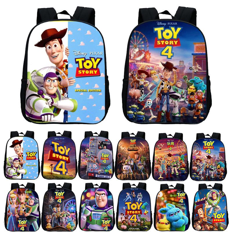 Balo Đi Học 12 &quot;In Hình Buzz Woody Bo Peep Forky Trong Toy Story 4 Cho Bé Trai