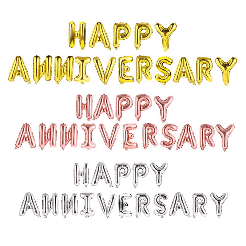 Bộ Dây Treo Kèm Bong Bóng 16&quot; Chúc Mừng Kỷ Niệm Năm Mới Có Thể Tái Sử Dụng